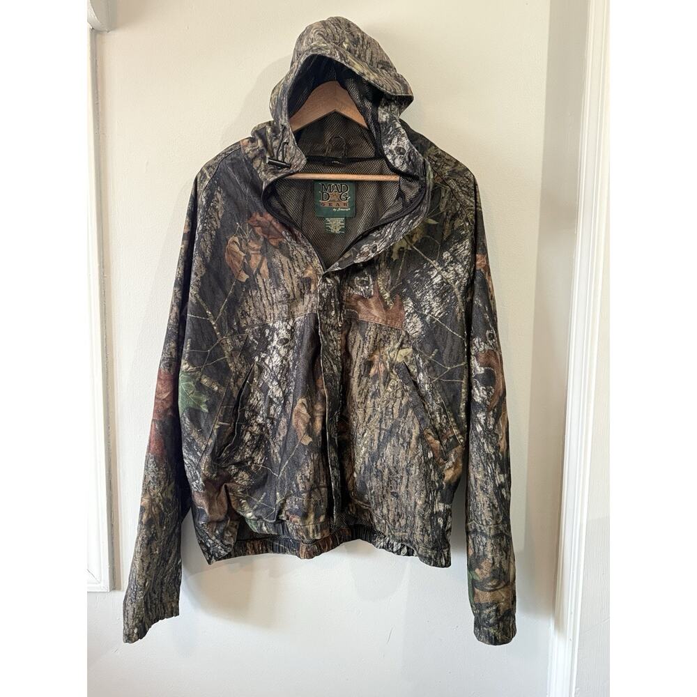 Mad Dog Gear Camo Hunting Jacket Mens Large Waterproof Hooded Outdoor